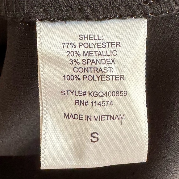 Anthropologie RO&DE Cassidy Metallic Shimmer Blouse, Black Noir, Size S - Picture 9 of 10